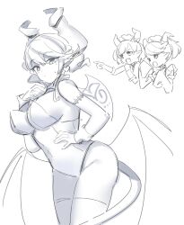 Rule 34 | 3girls, arianna the labrynth servant, arianne the labrynth servant, breasts, demon horns, drill hair, duel monster, earrings, gaijin 4koma (meme), highres, horns, jewelry, large breasts, leotard, lovely labrynth of the silver castle, low wings, multiple girls, nernnernneru, playboy bunny, pointy ears, sketch, tagme, tail, thighhighs, wings, yu-gi-oh!