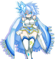 Rule 34 | 1girl, absurdres, blue eyes, blue hair, boots, breasts, duel monster, elf, furumeta, gloves, highres, ice, looking at viewer, matching hair/eyes, number 21 frozen lady justice, pointy ears, solo, sword, thigh boots, thighhighs, weapon, yu-gi-oh!, yu-gi-oh! zexal, yuu-gi-ou, yuu-gi-ou zexal, zettai ryouiki