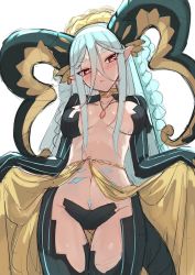 Rule 34 | + +, 1girl, blush, braid, breasts, cleavage, fate/grand order, fate (series), horns, jewelry, k jin, large breasts, long hair, looking at viewer, navel, necklace, pointy ears, pubic tattoo, simple background, sketch, solo, stomach tattoo, symbol-shaped pupils, tattoo, tiamat (fate), very long hair, white background, x-shaped pupils