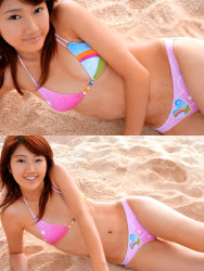 Rule 34 | beach, bikini, highres, photo (medium), sand, swimsuit, takagawa hanako
