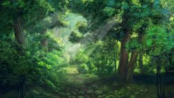 Rule 34 | arsenixc, bush, commentary, day, everlasting summer, forest, game cg, grass, highres, nature, no humans, outdoors, path, plant, road, scenery, sunlight, tree