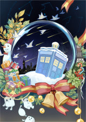 Rule 34 | adipose, bad id, bad pixiv id, bell, bow, candy, candy cane, christmas, constellation, dalek, doctor who, food, gift, leaf, no humans, sandyfire, snow, snow globe, snowman, star (symbol), tardis