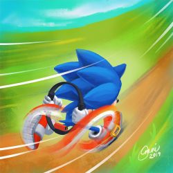 Rule 34 | 1boy, commentary, english commentary, furry, furry male, male focus, nintendo, omni jacala, red footwear, ring-con, ring fit adventure, running, shoes, signature, sneakers, sonic (series), sonic the hedgehog, speed lines, trait connection