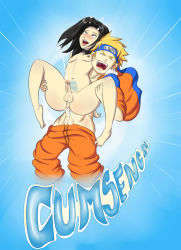 Rule 34 | 2boys, anal, androgynous, anus, ass, black hair, blonde hair, blush, censored, cum, cum in ass, ejaculating while penetrated, ejaculation, erection, eyebrows, haku (naruto), headband, held up, long hair, male focus, male penetrated, multiple boys, naruto, naruto (series), nolegal, nude, open mouth, pants, penis, reverse suspended congress, sex, sex from behind, short hair, smile, teeth, testicles, trap, uzumaki naruto, yaoi