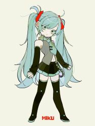 Rule 34 | ahoge, ankle boots, aqua eyes, aqua hair, aqua nails, aqua necktie, aqua trim, arms at sides, black footwear, black skirt, black sleeves, boots, character name, clenched hand, closed mouth, clothing cutout, colored shadow, commentary, dee (tannsumi), detached sleeves, dot mouth, expressionless, full body, grey shirt, hatsune miku, head tilt, highres, legs apart, nail polish, navel, navel cutout, necktie, open hand, parted hair, pleated skirt, shadow, shirt, simple background, skirt, sleeveless, sleeveless shirt, solo, standing, three quarter view, twintails, unkempt, vocaloid, white background, wing collar
