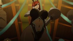 Rule 34 | 10s, 1girl, animal ears, animated, animated gif, bouncing breasts, bow, bowtie, breasts, cleavage, curvy, detached collar, elbow gloves, erza scarlet, fairy tail, fairy tail: dragon cry, fake animal ears, fake ears, female focus, from below, gloves, hair over one eye, highleg, highleg leotard, large breasts, leotard, long hair, pantyhose, playboy bunny, rabbit ears, red hair, talking, thighs, tray, wrist cuffs