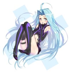 Rule 34 | 1girl, ahoge, aqua hair, bare shoulders, boots, center opening, cosplay, elbow gloves, fate/grand order, fate (series), gloves, granblue fantasy, green eyes, hong (white spider), long hair, lyria (granblue fantasy), mash kyrielight, navel, shielder (fate/grand order) (cosplay), solo, thigh boots, thighhighs