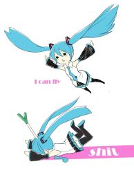 Rule 34 | chibi, fkey, flying, hatsune miku, long hair, twintails, vocaloid