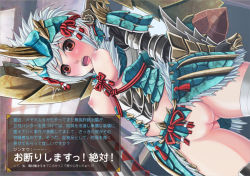 Rule 34 | armor, blush, breasts, capcom, monster hunter (series), monster hunter portable 3rd, nipples, pussy, text focus, translation request, uncensored, v-mag, white hair, zinogre (armor)