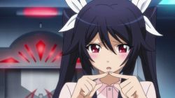 Rule 34 | 1girl, animated, animated gif, black hair, bow, hair bow, lowres, ore twintail ni narimasu, red eyes, solo, tsube aika, twintails