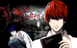 Rule 34 | 00s, black hair, book, brown eyes, brown hair, death note, finger in mouth, highres, l (death note), smile, yagami light