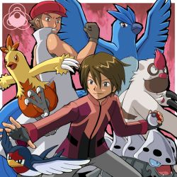 Rule 34 | 00s, 2boys, articuno, brown hair, clenched hand, coat, combusken, creatures (company), fangs, fingerless gloves, frontier brain, game freak, gen 1 pokemon, gen 3 pokemon, gloves, grey eyes, grin, hat, lairon, legendary pokemon, looking down, multiple boys, nintendo, noland (pokemon), outstretched hand, parted lips, poke ball, poke ball (basic), pokemoa, pokemon, pokemon (anime), pokemon (creature), pokemon rse, pokemon rse (anime), popped collar, red eyes, sergio (pokemon), sleeveless, sleeveless coat, smile, taillow, vigoroth