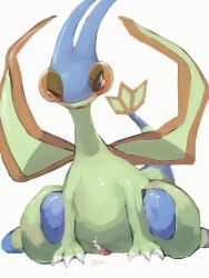Rule 34 | 1boy, alternate color, animal focus, animal penis, blurry, blush, butter (oshi8kyoumoh), claws, creatures (company), cum, depth of field, ejaculation, erection, fang, flygon, full body, game freak, gen 3 pokemon, half-closed eye, highres, leaning forward, male focus, nintendo, no humans, one eye closed, open mouth, orange eyes, penis, pokemon, pokemon (creature), shiny pokemon, simple background, sitting, skin fang, solo, tears, uncensored, wariza, white background, wince