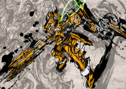 Rule 34 | armored core, armored core 6, glowing, glowing eyes, highres, ink, mecha, mecha focus, no humans, robot
