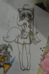 Rule 34 | &gt;:&gt;, 10s, :&gt;, ahoge, androgynous, animal ears, barefoot, blush, chibi, collateral damage studios, dress, english text, gender request, greenteaneko, holding, holding hair, horns, kneeling, kyubey, looking at viewer, mahou shoujo madoka magica, mahou shoujo madoka magica (anime), make a contract, personification, photo (medium), pigeon-toed, red eyes, scythe, shaft (company), sketch, slit pupils, standing, tail, tears, traditional media, v-shaped eyebrows, white hair