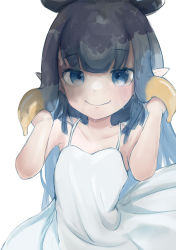 Rule 34 | 1girl, aged down, animal ears, black hair, blue eyes, blunt bangs, bunching hair, closed mouth, dress, fang, fang out, gradient hair, highres, hololive, hololive english, long hair, looking at viewer, multicolored hair, ninomae ina&#039;nis, orange hair, sidelocks, sleeveless, sleeveless dress, solo, spaghetti strap, straight hair, sundress, sweat, tentacle hair, very long hair, virtual youtuber, white dress, zhidainabao