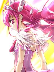 Rule 34 | 1girl, choker, clear glass (mildmild1311), closed mouth, commentary request, cure happy, dress, eyelashes, hair ornament, happy, highres, hoshizora miyuki, long hair, looking at viewer, magical girl, pink choker, pink dress, pink eyes, pink hair, precure, smile, smile precure!, solo, standing, twintails