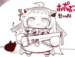 Rule 34 | 1girl, abyssal ship, acorn, ahoge, headband, horns, kantai collection, long hair, looking at viewer, mittens, monochrome, northern ocean princess, parody, rambo, sako (bosscoffee), sketch, translation request