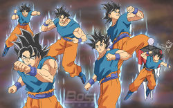 Rule 34 | 10s, angry, artist name, artist request, aura, battle, black hair, dragon ball, dragon ball super, grey eyes, injury, jiren, male focus, muscular, parody, punching, quality, scratches, serious, son goku, spiked hair, third-party edit, torn clothes, transformation, ultra instinct