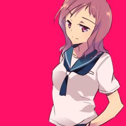 Rule 34 | 1girl, brown hair, kimino tomonari, saki (manga), school uniform, serafuku, solo, takei hisa, tosiki