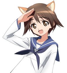 Rule 34 | absurdres, animal ears, extraction, highres, miyafuji yoshika, school uniform, strike witches, vector trace, world witches series