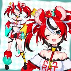 Rule 34 | 1girl, animal ear fluff, animal ears, animal nose, animated, black hair, blue eyes, collar, extra ears, hakos baelz, hakos baelz (1st costume), hololive, hololive english, key, key necklace, layered sleeves, live2d, long sleeves, megajujube, mika pikazo, mouse ears, mouse girl, mouse tail, mousetrap, multicolored hair, necklace, official art, red hair, sharp teeth, short over long sleeves, short sleeves, smile, spiked collar, spikes, tail, teeth, twintails, video, virtual youtuber, white hair