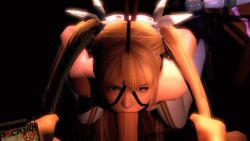 Rule 34 | 1boy, 1girl, 3d, animated, animated gif, bdsm, blonde hair, bondage, bound, dead or alive, fellatio, from above, grabbing another&#039;s hair, hetero, irrumatio, marie rose, oral, panties, penis, pockyin, pov, source filmmaker (medium), twintails, uncensored, underwear