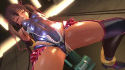 Rule 34 | 1girl, 3d, animated, artist request, ass, audible music, blush, dildo, female focus, female orgasm, from behind, indoors, legs apart, leotard, looking back, mizuki yukikaze, moaning, object insertion, orgasm, sex toy, shiny clothes, shiny skin, skindentation, solo, sound, sweat, taimanin (series), taimanin yukikaze, thong leotard, vaginal, vaginal object insertion, video, wide hips