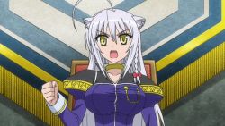 Rule 34 | 10s, 1girl, animal ears, animated, animated gif, bouncing breasts, breasts, cat ears, dog days, large breasts, leonmitchelli galette des rois, long hair, screencap, silver hair, yellow eyes