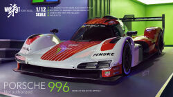 Rule 34 | absurdres, artist name, box art, brand name imitation, car, commentary, dated, english commentary, english text, fake box art, headlight, highres, indoors, jeffholy, le mans prototype, making-of available, michelin, mobil, motor vehicle, no humans, original, pornhub, porsche, porsche 963, procreate (medium), race vehicle, racecar, realistic, rear-view mirror, signature, spoiler (automobile), tag heuer, vehicle focus