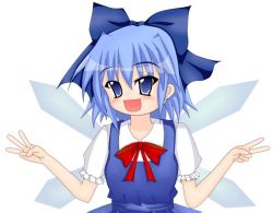 Rule 34 | 00s, 1girl, cirno, crossover, dress, embodiment of scarlet devil, female focus, lucky star, simple background, solo, tagme, touhou, white background