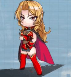 Rule 34 | 1girl, alicia viewstream, animated, animated gif, bare shoulders, blonde hair, boots, bouncing breasts, breasts, cape, chibi, curvy, female focus, full body, gloves, high heel boots, high heels, highleg, highleg panties, kangoku senkan, kangoku senkan 2, large breasts, lilith-soft, long hair, looking at viewer, looking away, lowres, no bra, panties, red eyes, shiny clothes, shiny skin, simple background, solo, standing, taimanin (series), taimanin rpgx, thong, underwear, wind