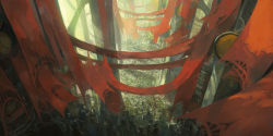 Rule 34 | bad id, bad pixiv id, banner, banners, building, city, cityscape, crowd, light, nouzui, pillar, scenery