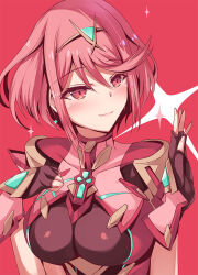 Rule 34 | breasts, earrings, inoue takuya (tactactak), jewelry, large breasts, pyra (xenoblade), red eyes, red hair, short hair, solo, xenoblade chronicles (series), xenoblade chronicles 2