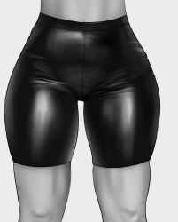Rule 34 | 1girl, absurdres, bike shorts, crotch, curvy, greyscale, highres, hip focus, monochrome, original, solo, sunday322, thick thighs, thighs, tight clothes, white background, wide hips