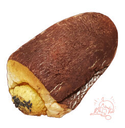 Rule 34 | cake, commentary, emufaasu, food, food focus, no humans, original, realistic, signature, simple background, still life, swiss roll, white background