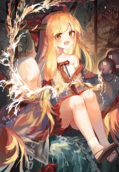 Rule 34 | 1girl, absurdres, alcohol, alternate costume, artist name, blush, bow, chain, chinese commentary, collarbone, commentary request, dated, fang, flower, gourd, hair bow, highres, horns, ibuki suika, japanese clothes, kimono, legs together, ling mou, long hair, looking at viewer, off shoulder, open mouth, orange hair, pouring, sake, sandals, see-through, sleeves past fingers, sleeves past wrists, solo, symbol-only commentary, tabi, touhou, undershirt, very long hair, wet, wet clothes, white legwear, yellow eyes