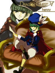 Rule 34 | 1boy, bad id, bad pixiv id, boots, cape, dragon quest, dragon quest v, green eyes, green hair, hat, henry (dq5), male focus, matching hair/eyes, solo, tokitubo, zoom layer