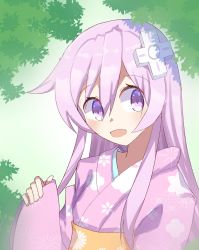 Rule 34 | hair ornament, hairclip, highres, japanese clothes, kimono, long hair, nepgear, neptune (series), purple eyes, purple hair, shimeji wyvern