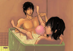 Rule 34 | 1boy, 1girl, bathtub, black hair, butch (ppg), buttercup (ppg), condom, powerpuff girls, rowdyruff boys, tomboy, ujikin