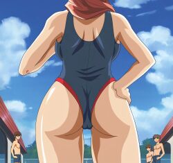 1girl anime_screenshot ass mejoku red_hair stitched third-party_edit