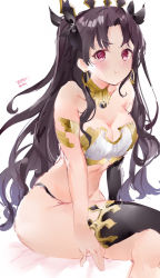 Rule 34 | 1girl, black hair, breasts, earrings, fate/grand order, fate (series), highres, hoop earrings, ishtar (fate), jewelry, long hair, pout, red eyes, twintails