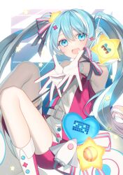 Rule 34 | 1girl, absurdres, belt, blue eyes, blue hair, bow, commentary, dress, gloves, hair ornament, hatsune miku, highres, magical mirai (vocaloid), magical mirai miku, magical mirai miku (2022), multicolored bow, multicolored hair, rocket, sleeveless, sleeveless dress, solo, star (symbol), star hair ornament, streaked hair, twintails, two-tone gloves, vocaloid, wand, white gloves, yachishi orca