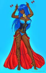 Rule 34 | blue hair, breasts, dancer, dark skin, original, tagme, tatti art
