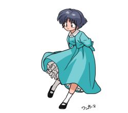 Rule 34 | 1girl, ranma 1/2, school uniform, shoes, short hair, smile, solo, tendou akane, wanta (futoshi)