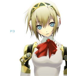 Rule 34 | 1girl, aegis (persona), android, atlus, blonde hair, blue eyes, bow, cyborg, joints, nilitsu, persona, persona 3, robot joints, solo