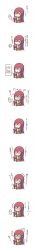 Rule 34 | &gt; &lt;, 1girl, :&lt;, absurdres, akakage red, anger vein, angry, blush, cellphone, chibi, comic, closed eyes, female focus, fume, highres, long image, makise kurisu, o o, phone, red (artist), solo, steins;gate, tall image, tears, translation request, wavy mouth, white background