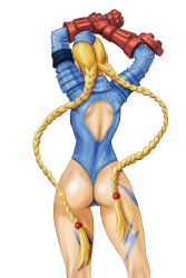 Rule 34 | 1girl, ass, back, braid, cammy white, capcom, from behind, jeibii, leotard, long hair, solo, street fighter, tagme