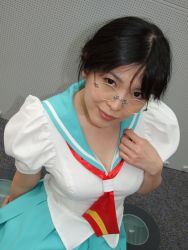 Rule 34 | cosplay, glasses, himemiya anthy, photo (medium), sachika, school uniform, serafuku, shoujo kakumei utena
