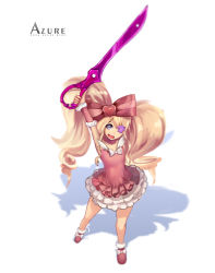 Rule 34 | 10s, 1girl, arm up, blonde hair, bow, bowtie, dress, drill hair, eyepatch, frilled dress, frills, harime nui, kill la kill, looking at viewer, short dress, solo, twin drills, x x (artist)